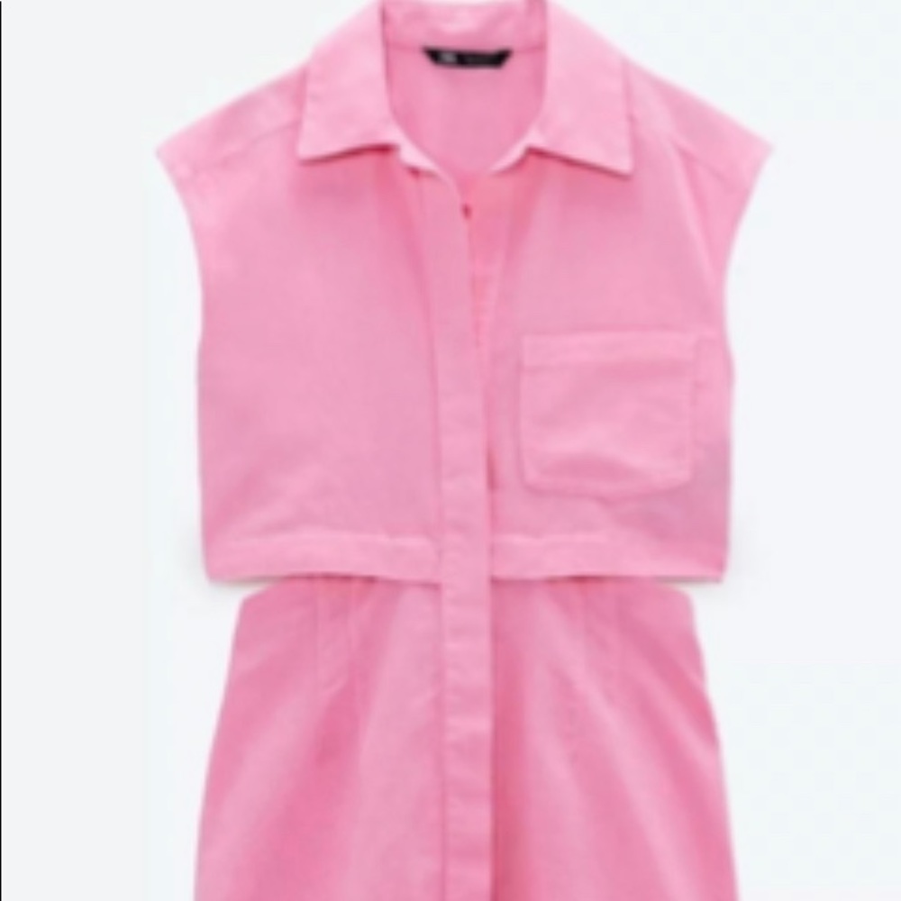 Zara one piece linen blend dress